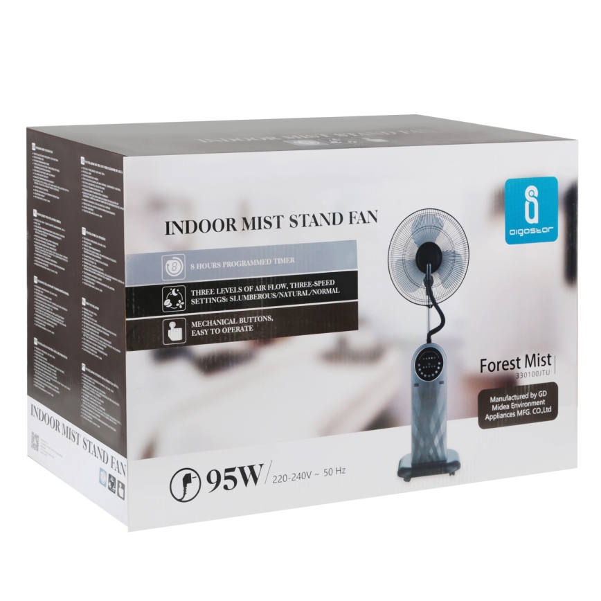 Aigostar - Stoječi ventilator z učinkom megle MIST 95W/230V + Daljinski upravljalnik