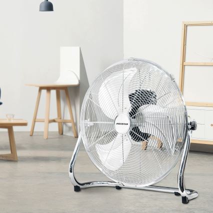 Aigostar - Stojalni ventilator 100W/230V, premer 54 cm, sijajni krom