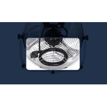 Aigostar - Stojalni ventilator 100W/230V, premer 54 cm, sijajni krom