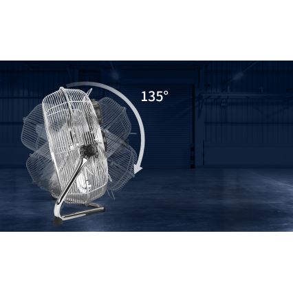 Aigostar - Stojalni ventilator 100W/230V, premer 54 cm, sijajni krom