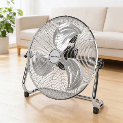 Aigostar - Stojni ventilator 100W/230V premer 54 cm sijajni krom