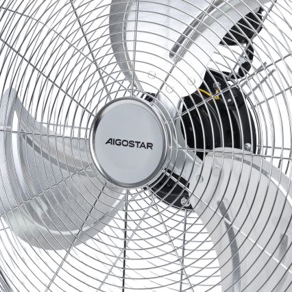 Aigostar - Stojni ventilator 100W/230V premer 54 cm sijajni krom