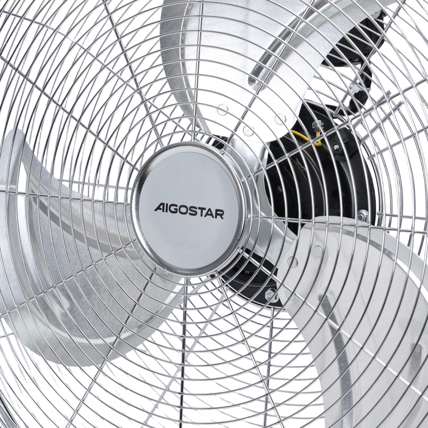 Aigostar - Stojni ventilator 100W/230V premer 54 cm sijajni krom