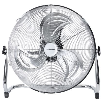 Aigostar - Stojni ventilator 100W/230V premer 54 cm sijajni krom
