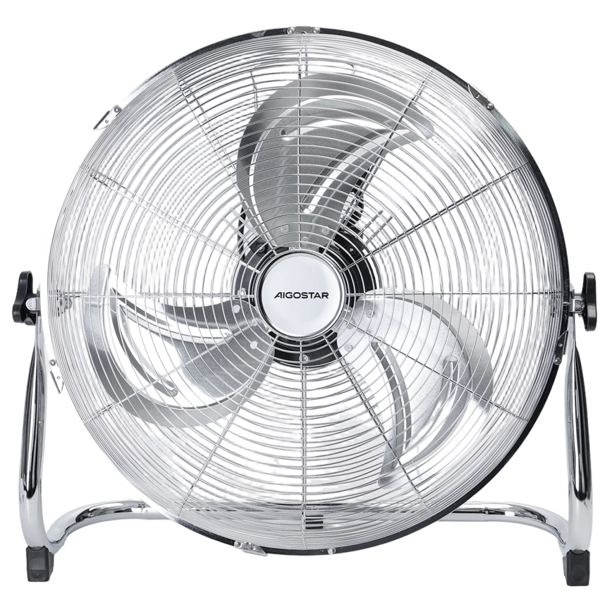 Aigostar - Stojni ventilator 100W/230V premer 54 cm sijajni krom