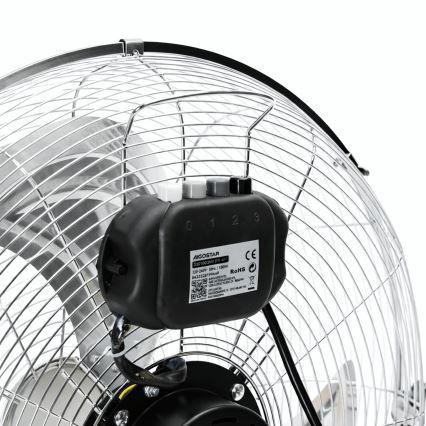 Aigostar - Stojni ventilator 100W/230V premer 54 cm sijajni krom