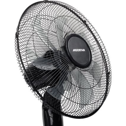 Aigostar - Stojni ventilator 50W/230V črna + daljinski upravljalnik