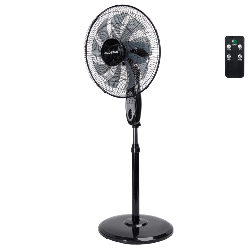 Aigostar - stojni ventilator 60 W/230 V, 130 cm, črn, z daljinskim upravljalnikom
