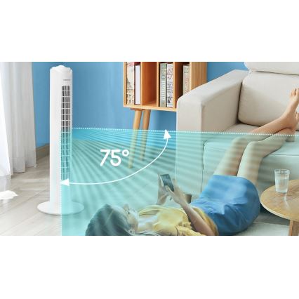 Aigostar - Stolpni ventilator 45W/230V bela
