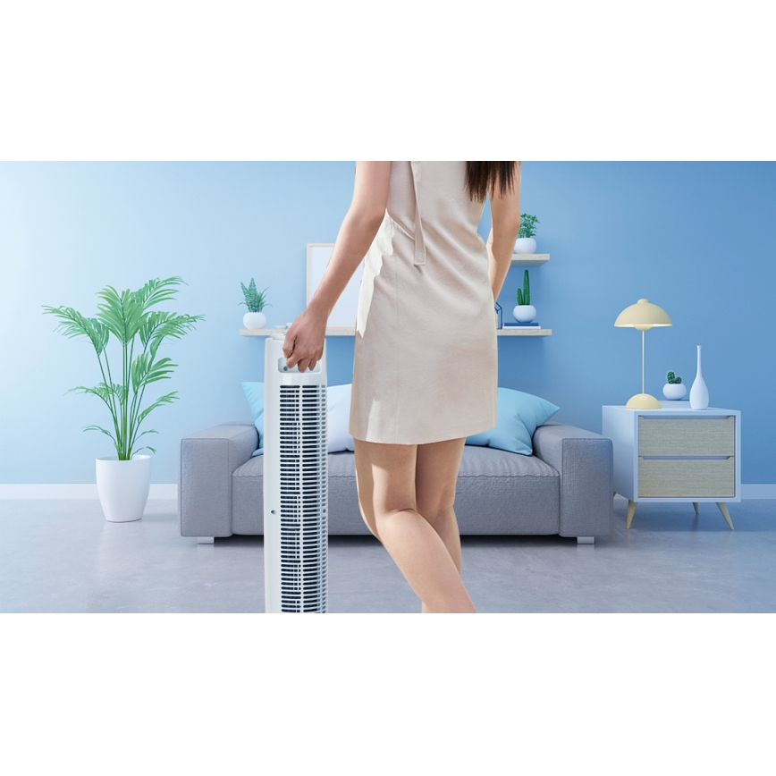 Aigostar - Stolpni ventilator 45W/230V bela
