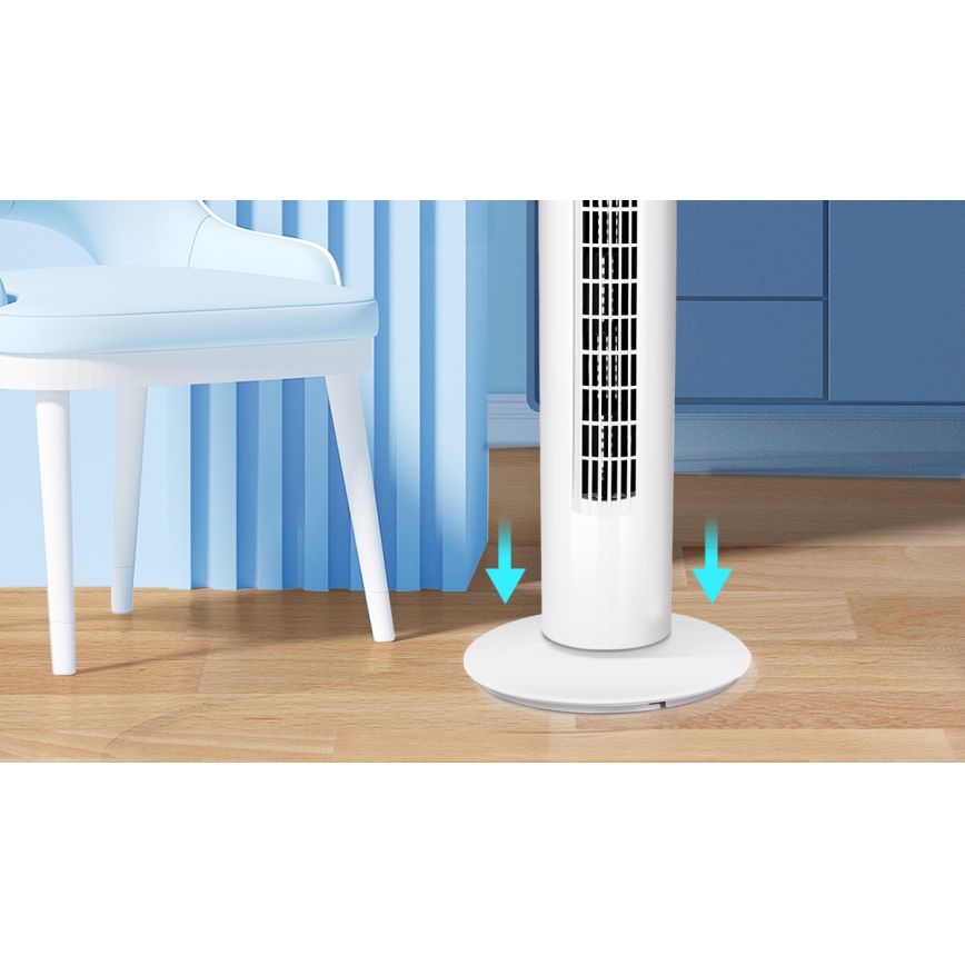Aigostar - Stolpni ventilator 45W/230V bela