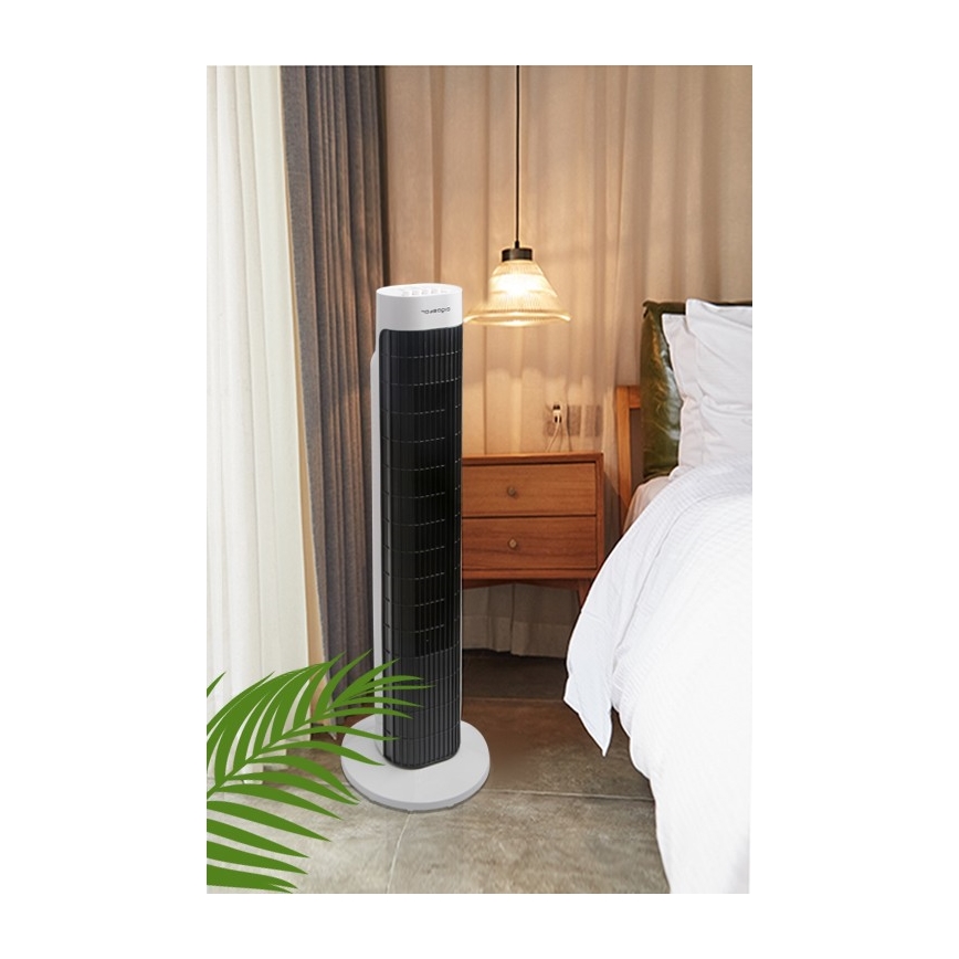Aigostar - Stolpni ventilator 45W/230V črna/bela