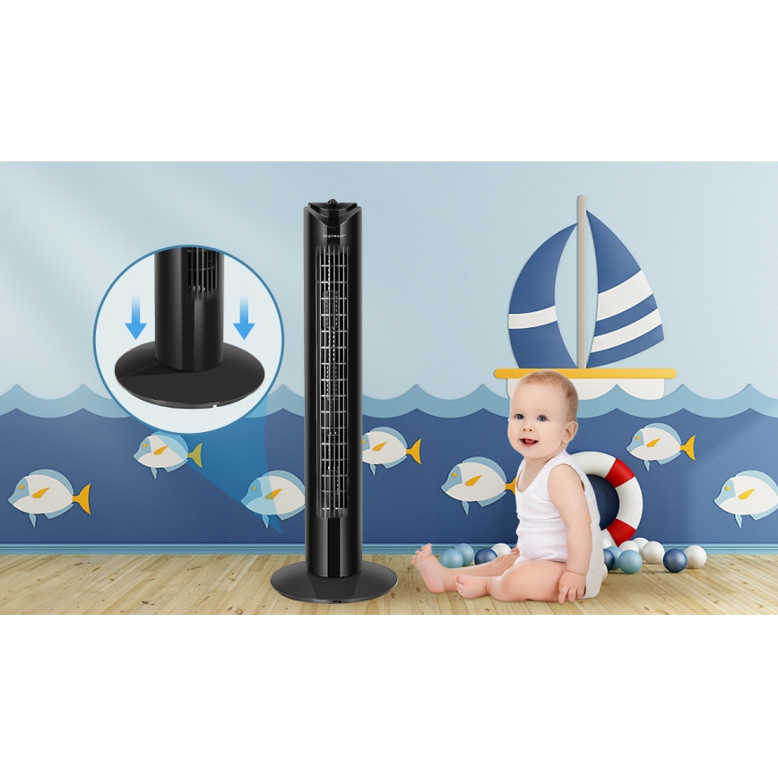 Aigostar - Stolpni ventilator 45W/230V črna