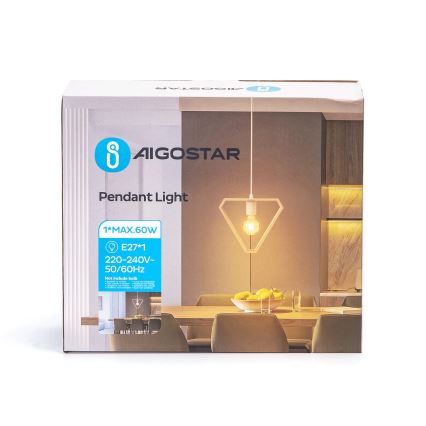 Aigostar - Stropní svítidlo na laně 1xE27/60W/230V béžová