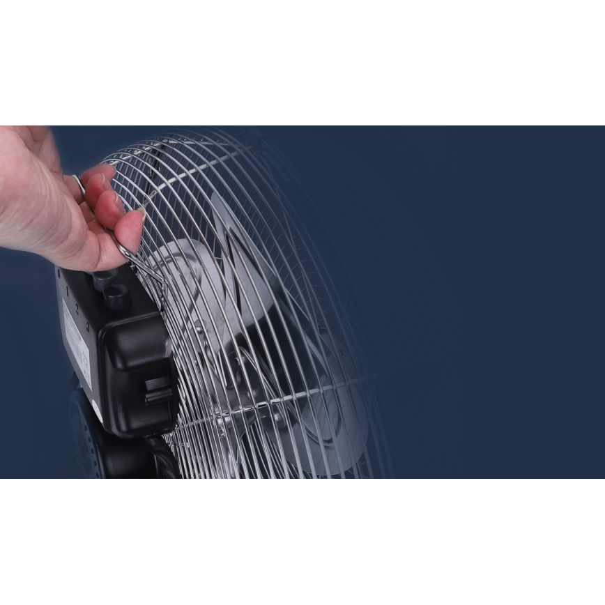 Aigostar - Talni ventilator 100W/230V sijajni krom