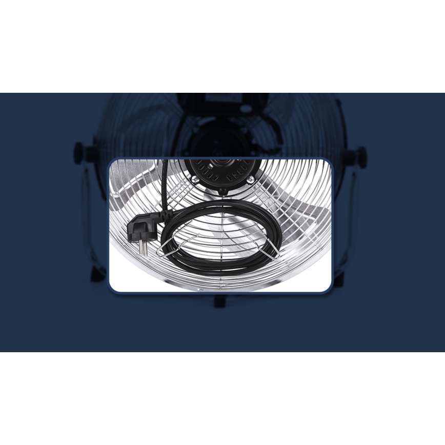 Aigostar - Talni ventilator 100W/230V sijajni krom