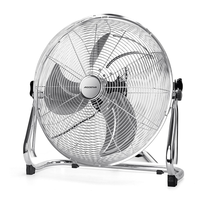 Aigostar - Talni ventilator 100W/230V sijajni krom