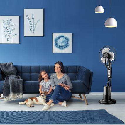 Aigostar - Talni ventilator z vodnim pršenjem 75W/230V + Daljinski upravljalnik