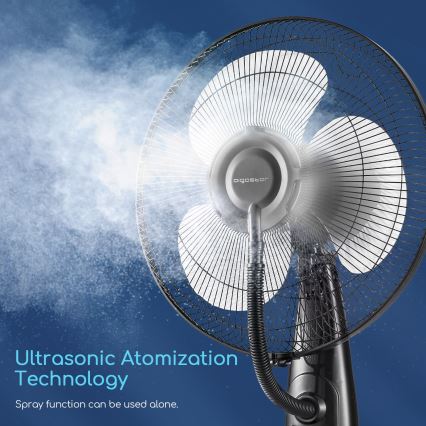 Aigostar - Talni ventilator z vodnim pršenjem 75W/230V + Daljinski upravljalnik