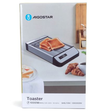 Aigostar - Toaster 840-1000W/230V mat krom