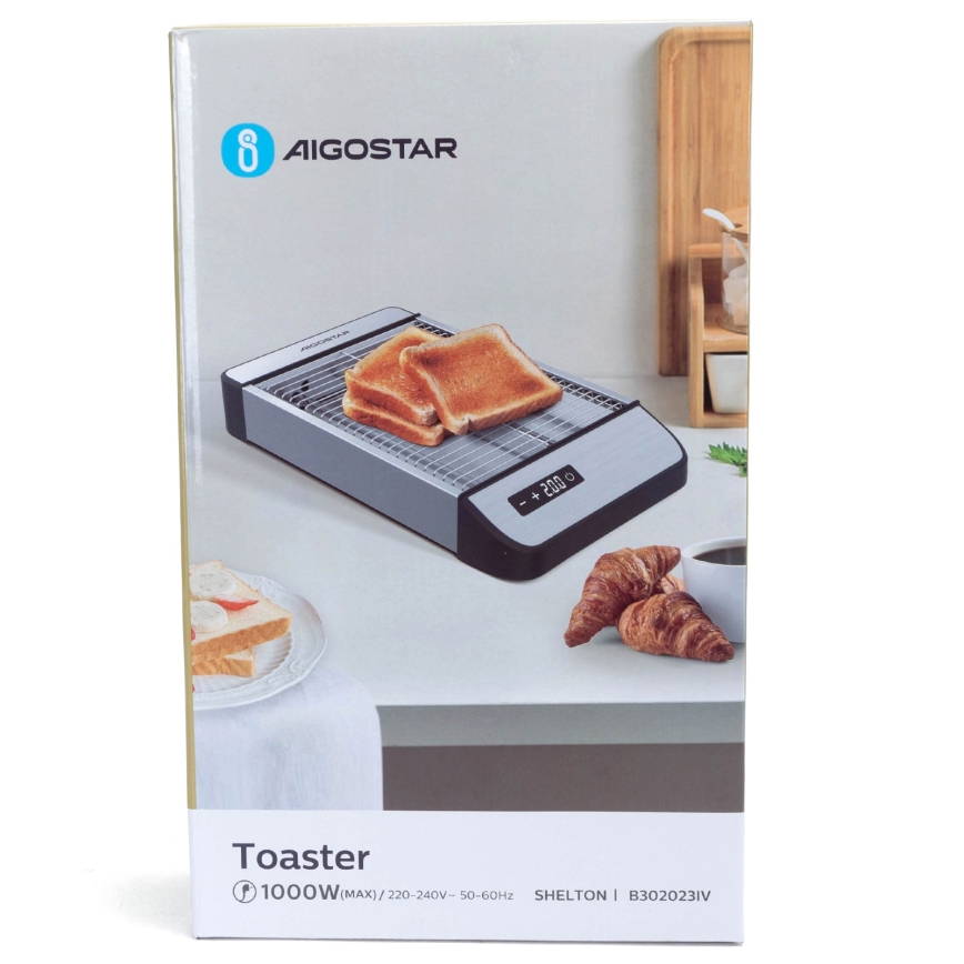 Aigostar - Toaster 840-1000W/230V mat krom