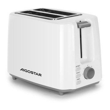Aigostar - Toaster z dvema luknjama 750W/230V bela