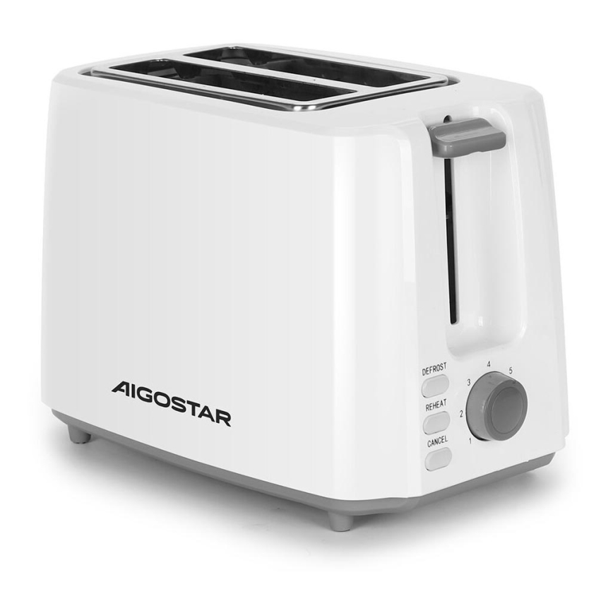 Aigostar - Toaster z dvema luknjama 750W/230V bela