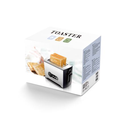 Aigostar - Toaster z dvema luknjama 900W/230V mat krom