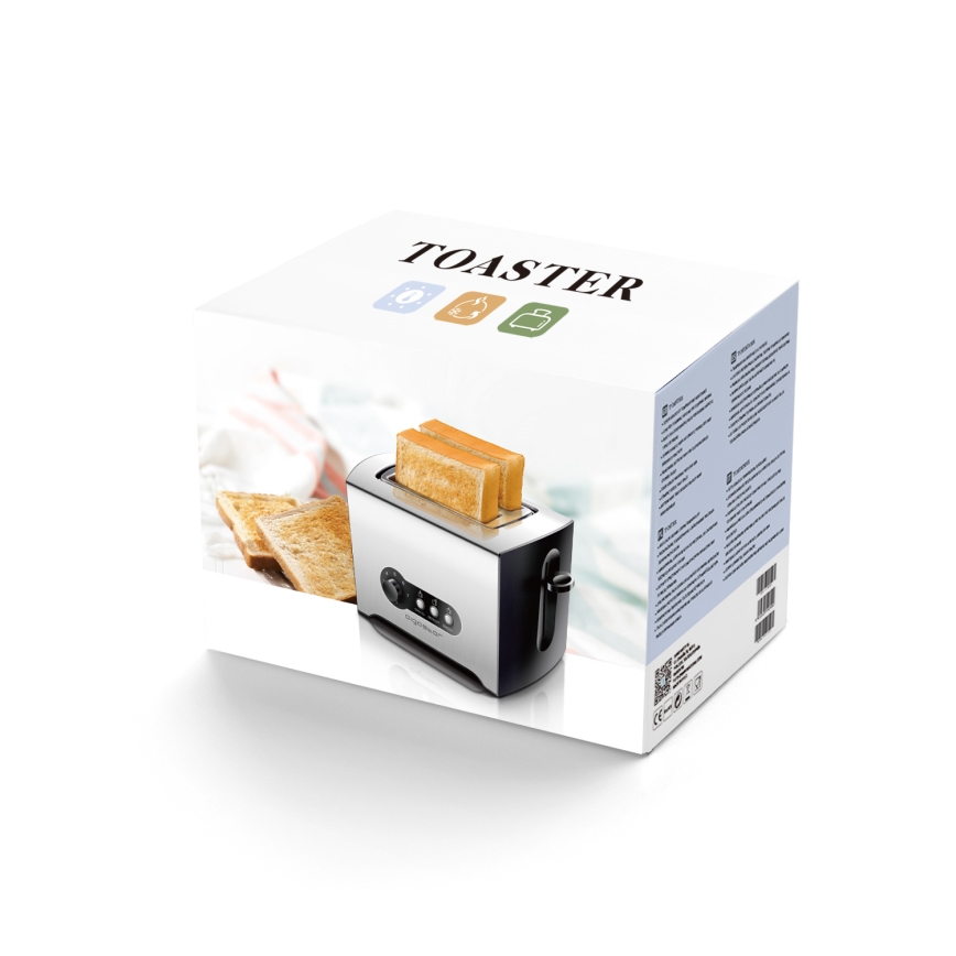 Aigostar - Toaster z dvema luknjama 900W/230V mat krom
