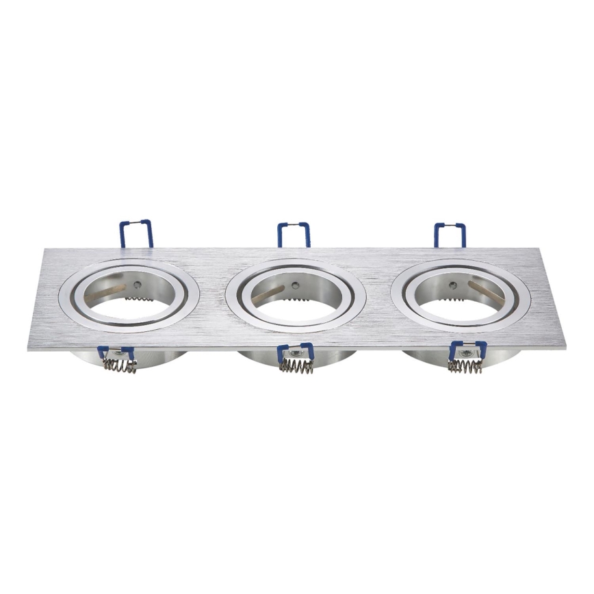 Aigostar - Trojni okvir za vgradno svetilo GU10 25,5x9,1 cm mat krom
