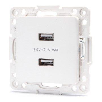 Aigostar - USB napajalna vtičnica brez okvirja 2x USB-A bela
