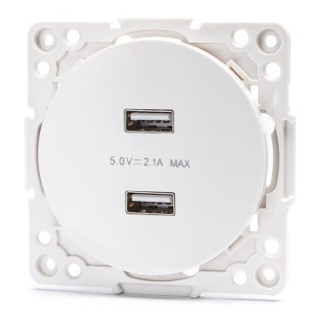 Aigostar - USB napajalna vtičnica brez okvirja 2x USB-A bela