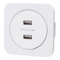 Aigostar - USB napajalna vtičnica z okvirjem 2x USB-A bela