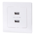 Aigostar - USB napajalna vtičnica z okvirjem 2x USB-A bela