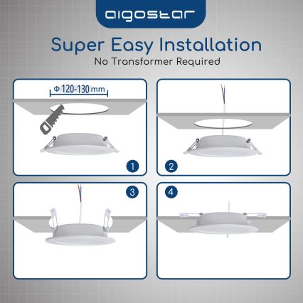 Aigostar - LED vgradna stropna svetilka za kopalnico LED/15W/230V 4000K IP44 premer 14,5 cm bela