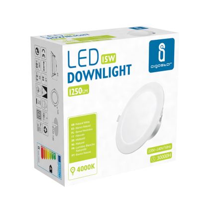 Aigostar - LED vgradna stropna svetilka za kopalnico LED/15W/230V 4000K IP44 premer 14,5 cm bela