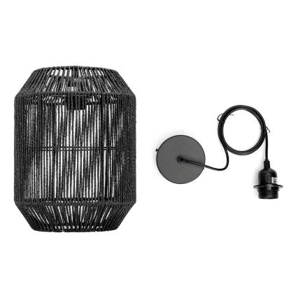 Aigostar - Viseča svetilka na kablu 1xE27/60W/230V, črna, premer 23 cm