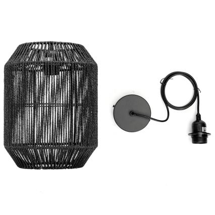 Aigostar - Viseča svetilka na kablu 1xE27/60W/230V, črna, premer 23 cm