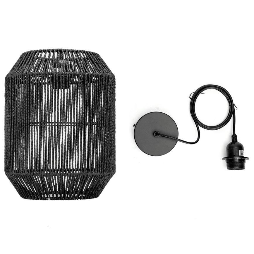 Aigostar - Viseča svetilka na kablu 1xE27/60W/230V, črna, premer 23 cm
