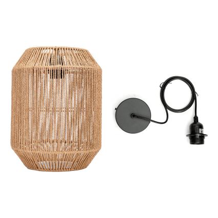 Aigostar - Viseča svetilka na vrvici, 1xE27/60W/230V, bež, Ø 23 cm