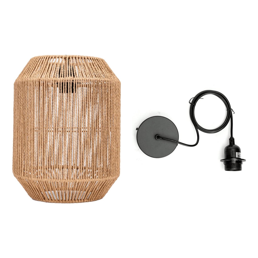 Aigostar - Viseča svetilka na vrvici, 1xE27/60W/230V, bež, Ø 23 cm