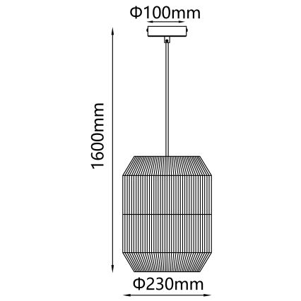 Aigostar - Viseča svetilka na vrvici, 1xE27/60W/230V, bež, Ø 23 cm