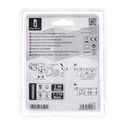Aigostar - Vrtljiv regulator svetlobe 110W/230V bela