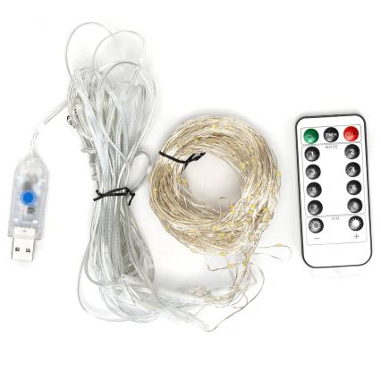 Aigostar - LED zatemljiv božični niz 300xLED/8 funkcij USB 6x3m večbarven + daljinski upravljalnik