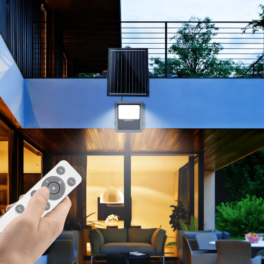 Aigostar - LED zatemljiv solarni reflektor LED/200W/3,4V IP65 15000 mAh + daljinski upravljalnik
