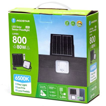 Aigostar - LED zatemnljiv sončni reflektor s senzorjem LED/80W/3,4V 6500K IP66 4000 mAh + z daljinskim upravljalnikom