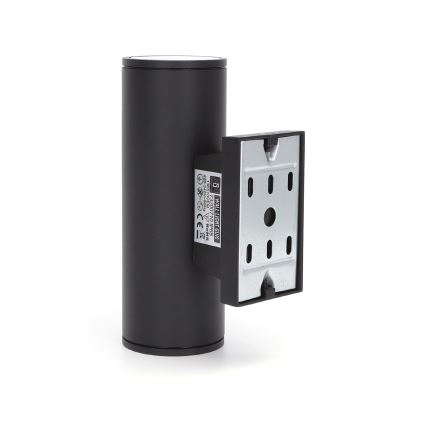 Aigostar - Zunanja stenska svetilka 2xGU10/35W/230V črna IP65 okrogla