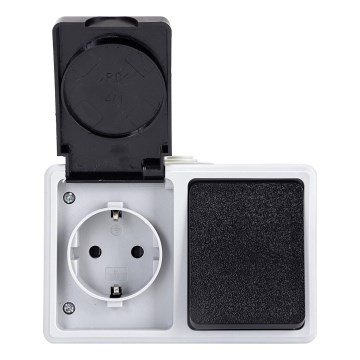 Aigostar - Zunanje stikalo 1P z vtičnico 1x16A/250V IP54 SCHUKO