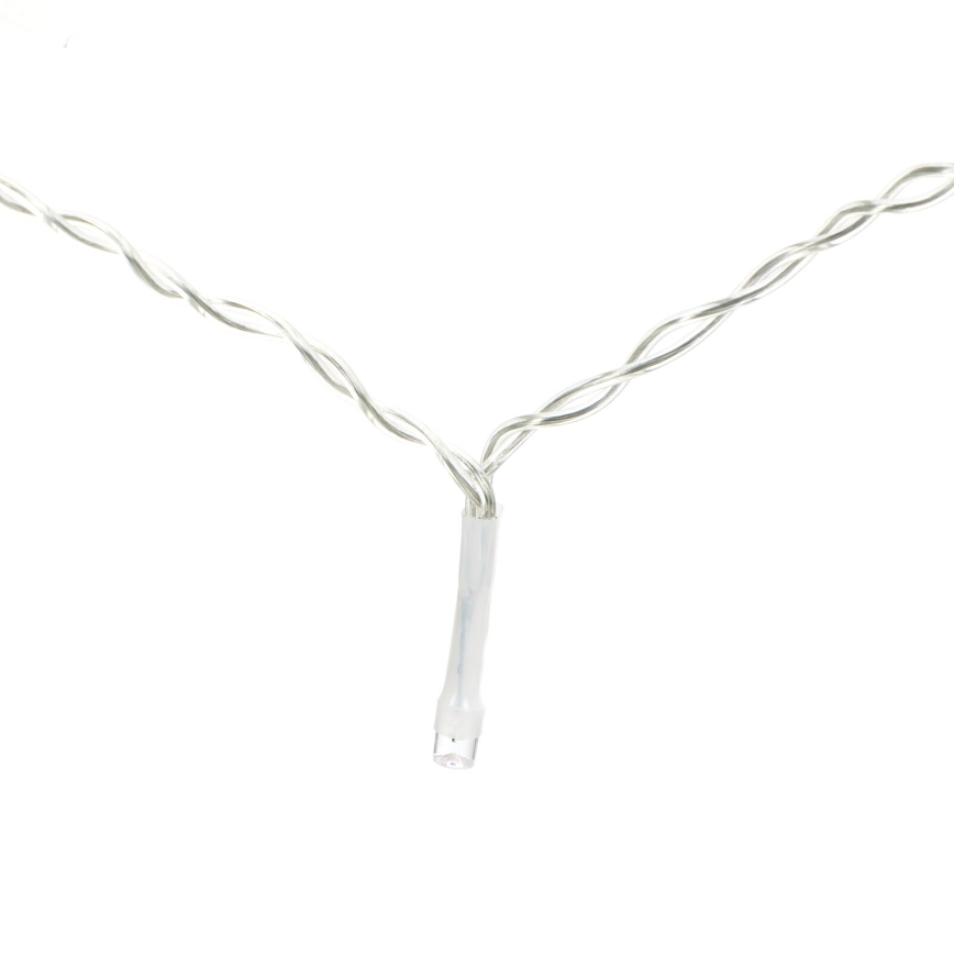 Aigostar - zunanji božični LED niz, 200 LED, 8 funkcij, napajanje 3×AA, 5×2 m, IP44, topla bela