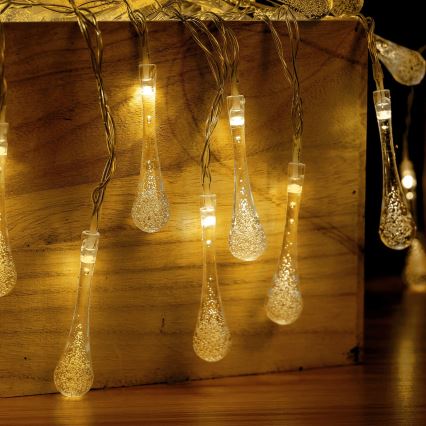 Aigostar - LED zunanji božični niz 25xLED/8 funkcij 3xAA 2,5 m IP44 topla bela kapljice